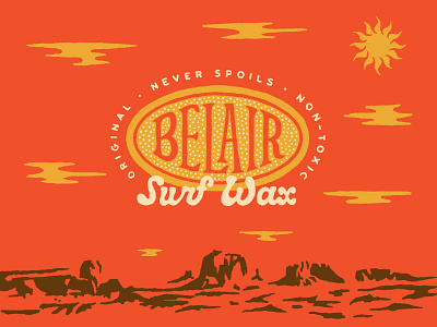 Belair Surf Wax belair clouds dessert illustration lettering sun surf typography