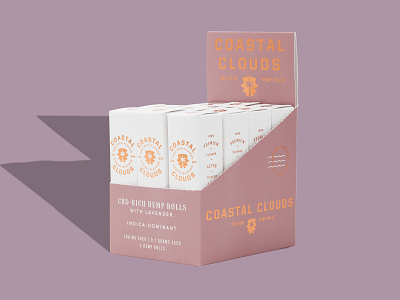 Coastal Clouds CBD-Rich Hemp Rolls display foil foil stamped packaging