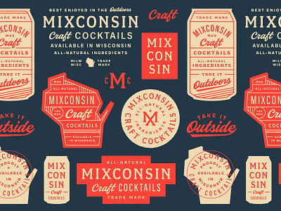 Mixconsin Craft Cocktails cocktail craft cocktails custom typography food and beverage state typography wisconsin
