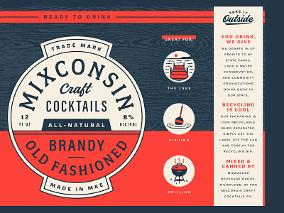 Mixconsin Craft Cocktails badge label design lettering packaging typography wisconsin