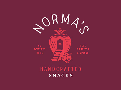 Norma's Berry Hut badge berry brand identity branding eye illustration logo logo design