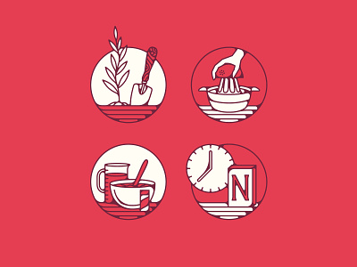 Norma's Process Icons food iconography icons infographics normas process snacks