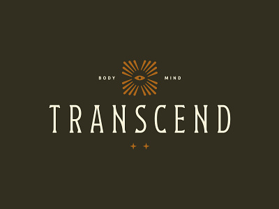 Transcend Club branding custom type eye logo transcend wellness wordmark