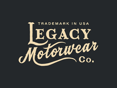 Legacy Motorwear Company brand identity branding logo typography