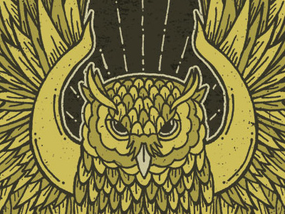 Wind At Your Back hand drawn illustration owl