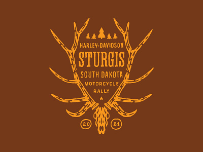 Sturgis badge deer digital illustration illustration logo stag