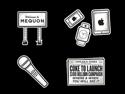 Icon Stickers apple highway sign icon mequon microphone milwaukee newspaper stickers technology