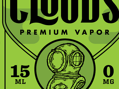 Vapor Labels clouds helmet labels packaging scuba vapor