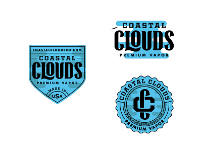 Coastal Clouds Co. badge brand branding clouds coastal clouds logotype monogram shield vapor