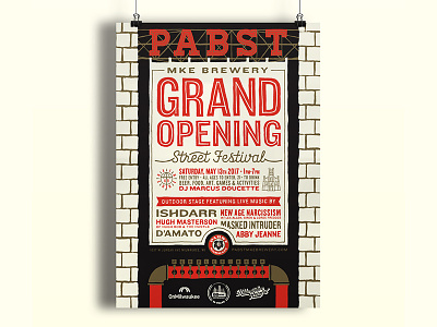 Pabst Milwaukee Brewery Grand Opening Street Festival beer grand opening milwaukee mke pabst poster