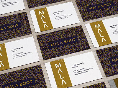 Mala Brand Identity boots brand identity business cards guatemala mala pattern