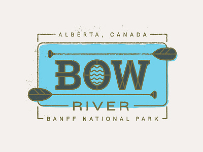 Bow River alberta badge banff bow river canada paddle river