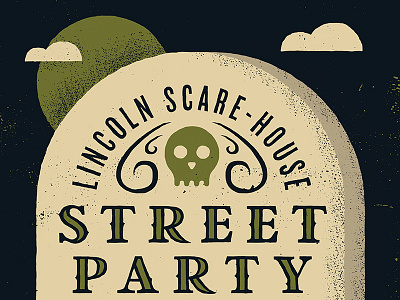 Street Party Poster beer enlightened halloween lincoln scare house skulls street party