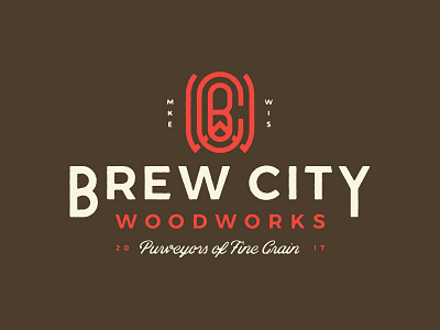 Brew City Woodworks beer brew brew city fine grain grain halftone monogram wood woodgrain woodworks
