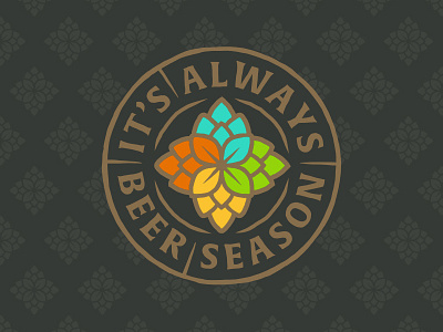 It's Always Beer Season badge beer enamel pin hops pin season