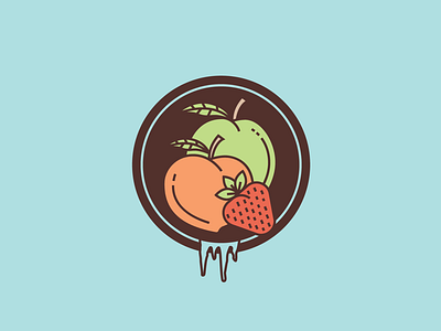 Iced Apple Peach Strawberry fruit icon