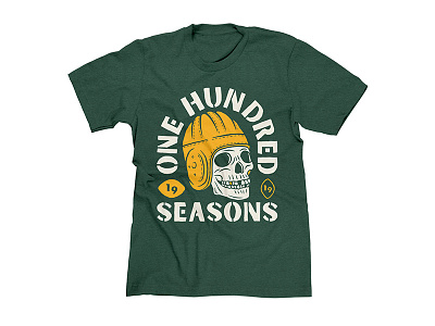 Green Bay Packers 100 Seasons T-shirt 100 football green bay nfl packers skull