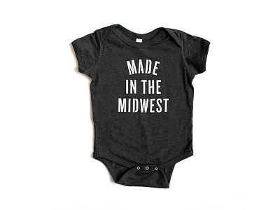 Made in the Midwest infant midwest stencil t shirt toddler typography