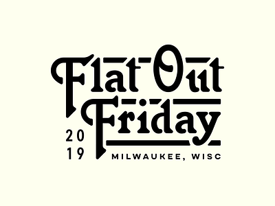 Flat Out Friday 70s logo logotype