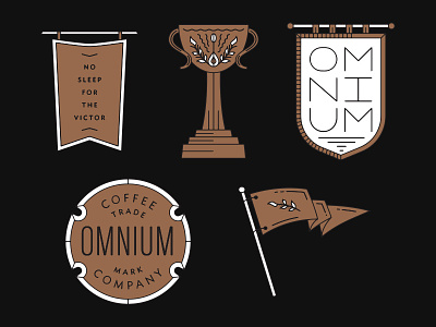 Omnium Coffee Co. badge banner coffee flag omnium trophy victory