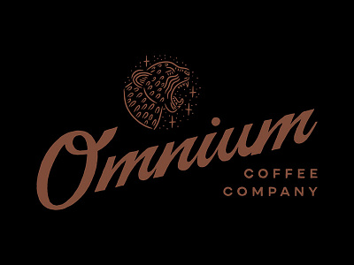 Omnium Coffee Company cheetah coffee logo omnium script