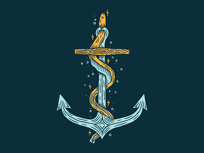 Anchor anchor dark deep eel sea