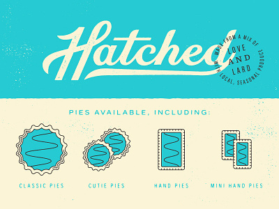 Hatched Event Flyer classic pies flyer hand hand pies hatched pie