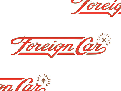 Foreign Car Specialties lettering logo typography