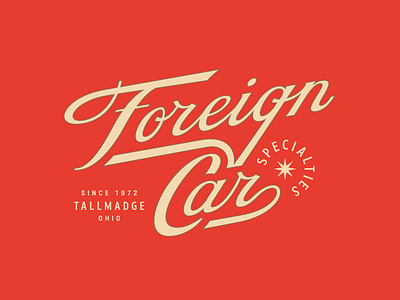 Foreign Car Specialties lettering logo logotype
