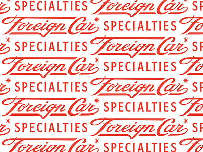 Foreign Car Specialties lettering logotype type typography