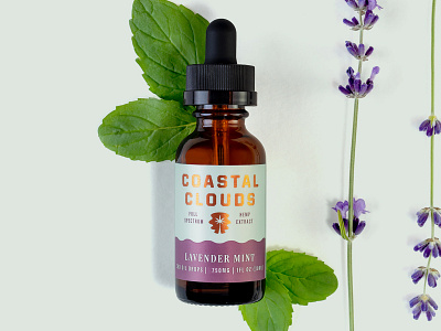 Coastal Clouds Lavender Mint CBD cbd foil label packaging