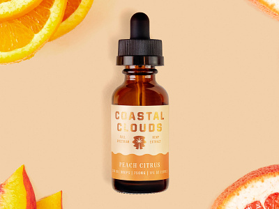 Coastal Clouds Peach Citrus Dribbble cbd citrus hemp peach tincture