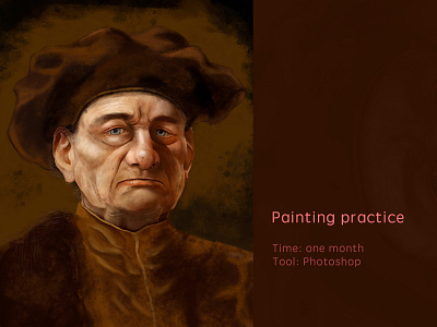 Portrait painting practice illustration typography ux vector