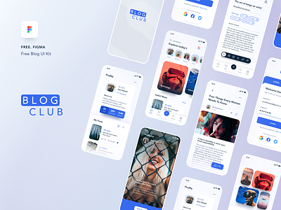 BLOG CLUB - Blog UI kit [Freebie] app blog clean design ios iphone minimal mobile ui ui ux ui kit