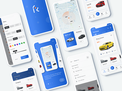 Car Rental Service - App app button car concept iphone rental ride service sketch ui ux