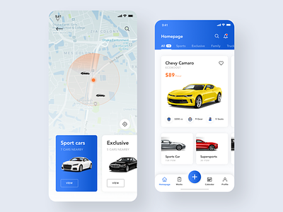 Car Rental - App Screen app button car concept iphone rental ride service sketch ui ui ux