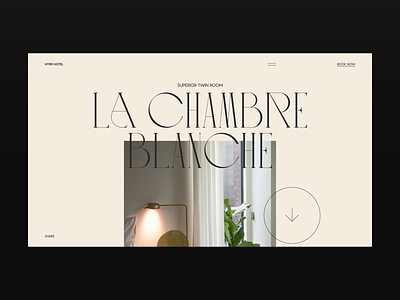 Hyrr Hotel — La Chambre Blanche after effects after effects animation animation design figma interaction interface landing page luxury hotel motion promo typography ui ui animation ui design ux ux design video web website