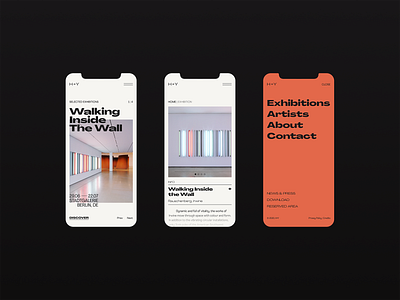 H+Y — Walking Inside the Wall art gallery design figma graphic interace design interface layout minimal mobile mobile design mobile ui promo typography ui ui design ux ux design visual design web website