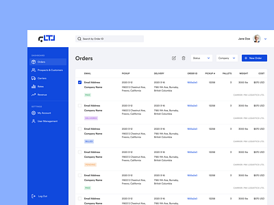 reefrLTL Dashboard