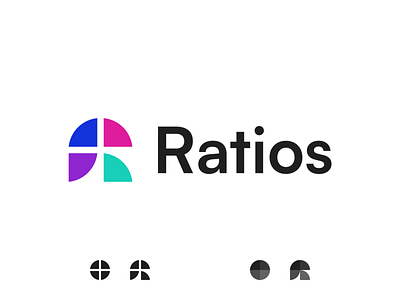 Ratios brand identity branding design letter logo minimal pie chart pie graph r