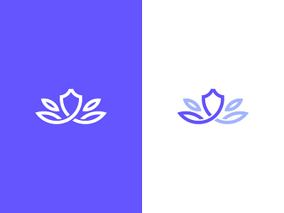 Flower + Shield flower guard illustrator leaf logo lotus minimal plant quincy shield