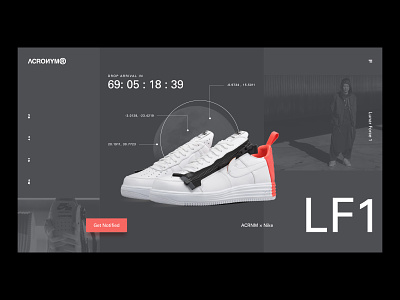 Daily UI 003 - Landing Page acrnm dailyui fashion landing page nike quincy sneakers techwear user interface visual design website