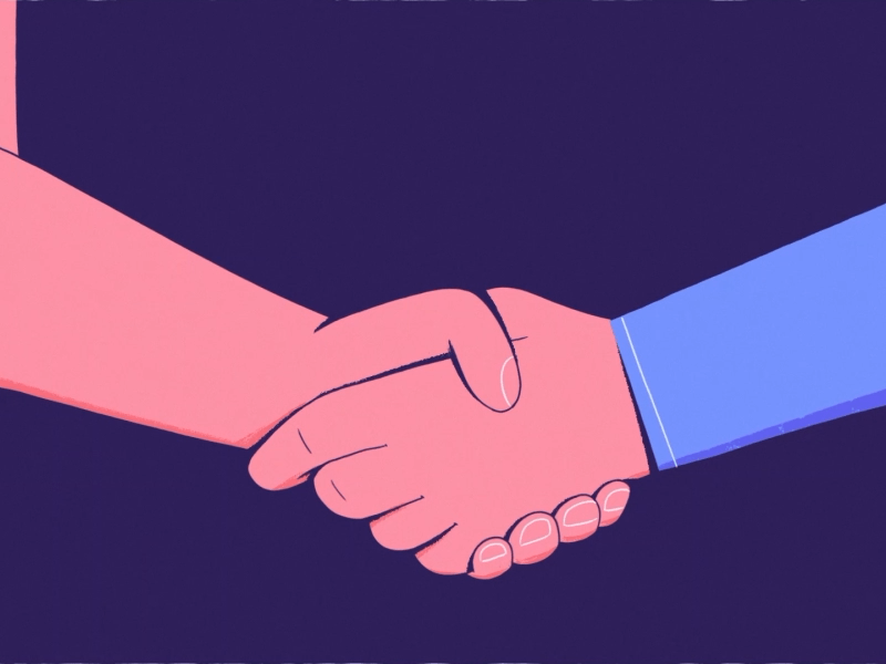 D.E.A.L 🤝 agreement animation cel animation character deal design explainer video frame by frame hands illustration shaking hands