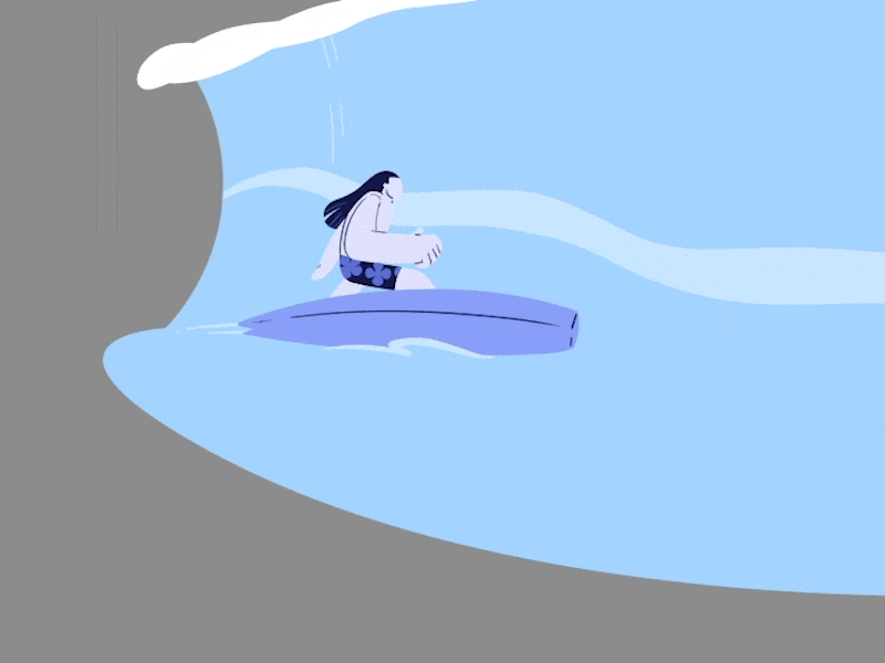 Surfing animation cel animation character character design frame by frame surf surfing toon boom transition wave