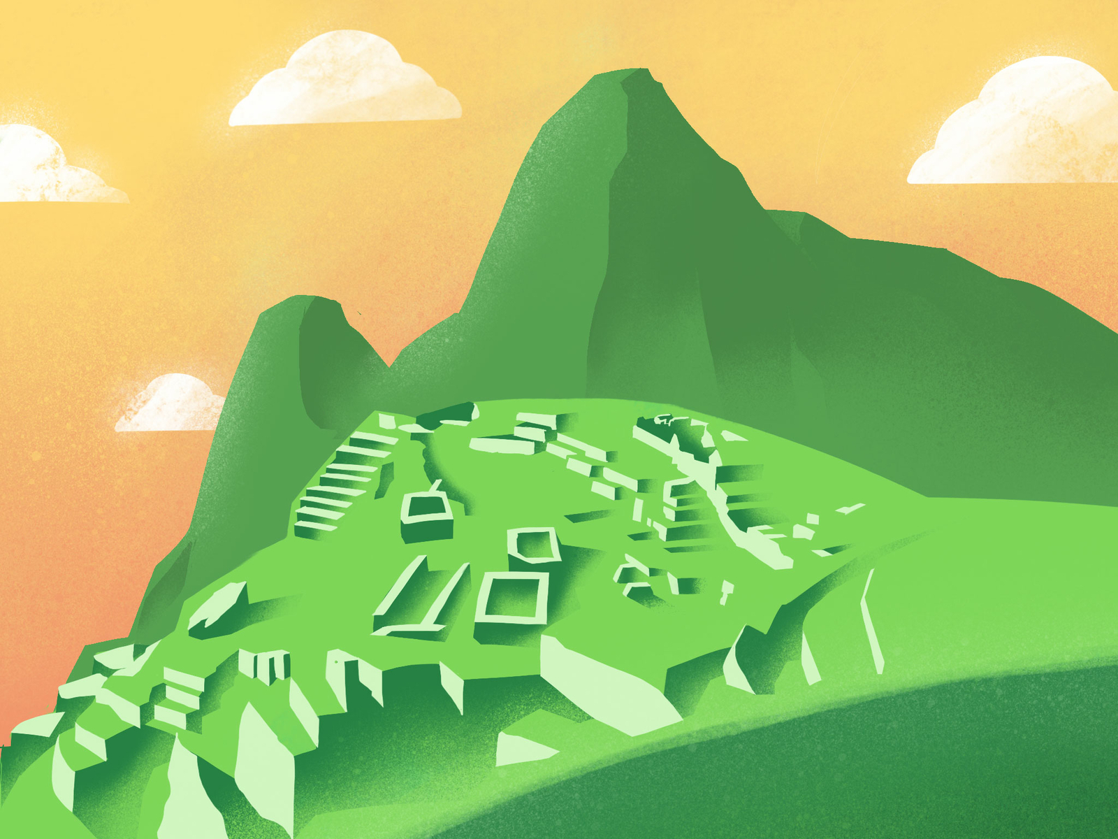 Machu Picchu 🇵🇪 background cartoon color design draw illustration latino machu picchu peru scenario