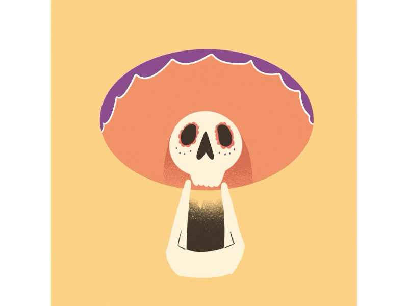 Mexican skull to sombrero animation cartoon cel animation character diadelosmuertos frame by frame mexico morph motion design motion graphics skull sombrero vueltiao