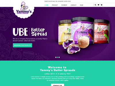 Yammy s Butter Spreads website design best website branding clean color creative design latest design photoshop ui ux webdesign website