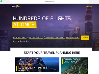 CodeFlights online airline ticket booking. airline flights search travel ui web