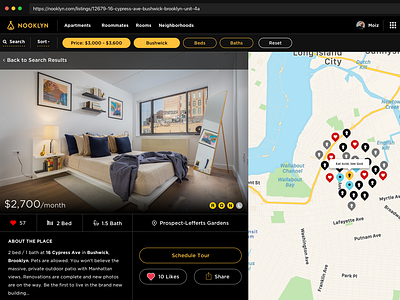 Apartment Page Idea apartment interace map new york city nooklyn real estate uidesign