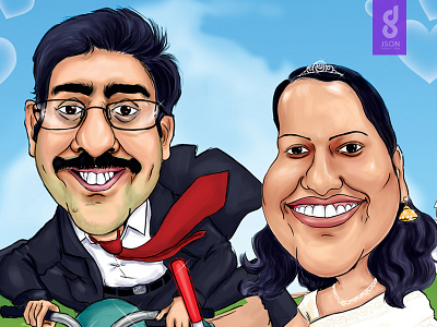 Marriage Couple caricature digital